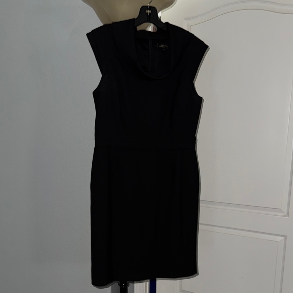Tahari ASL Black Cowl Neck Sheath Dress Cocktail
